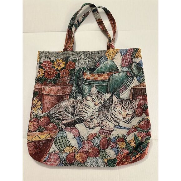 Fox Valley Traders Boho Cat Tapestry Tote Bag Multicolor Women's - Picture 1 of 4